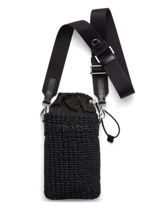 Prada logo-embroidered smartphone case - Black