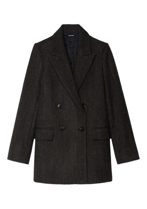Zadig&Voltaire herringbone double-breasted coat - Brown
