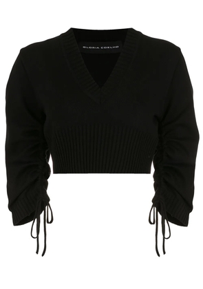 Gloria Coelho short-sleeved gathered top - Black