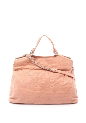 CHANEL Pre-Owned 2012 Large CC Quilted Suede Sea Hit Tote satchel - Pink