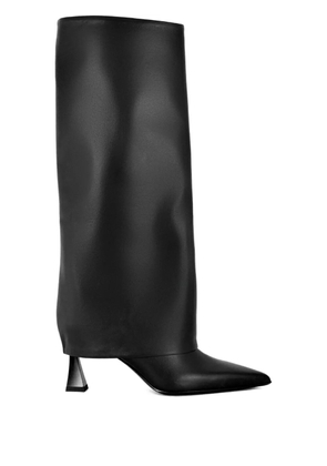 Sergio Levantesi 50mm Krizia leather knee-high boots - Black