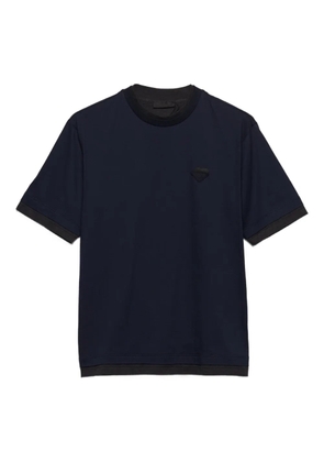 Prada triangle-logo cotton T-shirt - Blue