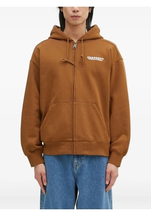 Carhartt WIP logo-print zip-up hoodie - Brown