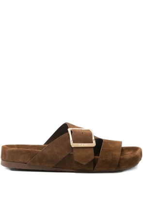 LOEWE Ease Buckle suede sandals - Brown
