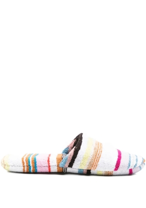 Missoni Giacomo striped cotton slippers - White