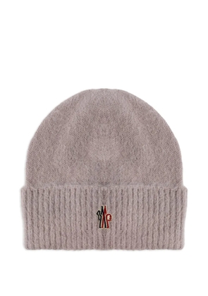 Moncler Grenoble ribbed logo beanie - Purple