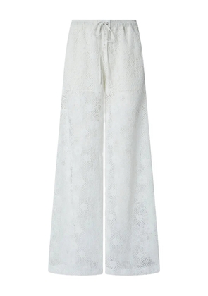 PINKO floral-lace palazzo pants - White