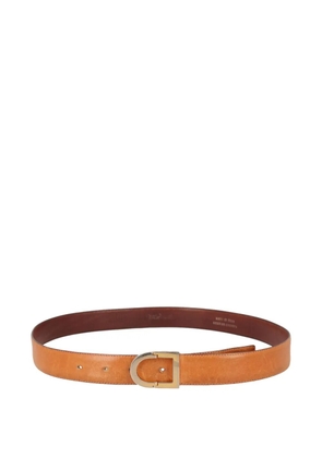 Vintage thin leather belt - MARRONE