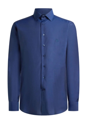 ETRO Pegaso-embroidery shirt - Blue