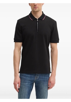 BOSS half-zip cotton polo shirt - Black