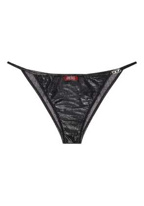 Diesel metallic-effect string briefs - Black