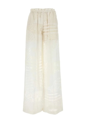 FENDI lace-panel trousers - White