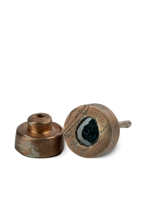 Parts of Four 18K rose gold-plated sterling silver small stud blue diamond earring - Pink