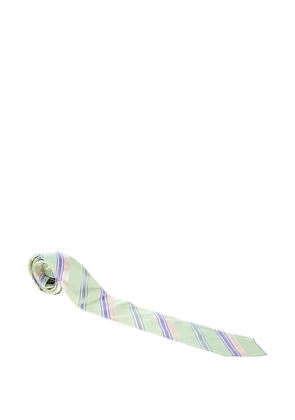 Giorgio Armani Pre-Owned silk diagonal-stripes tie - Green