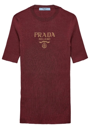 Prada silk crew-neck top - Red