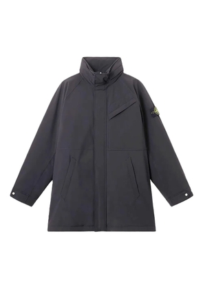 Stone Island high-neck patch-pocket coat - Blue