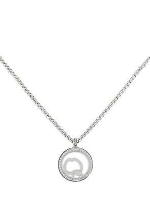 Chopard Pre-Owned 2010s white gold Happy Diamonds Big Apple diamond necklace - Silver