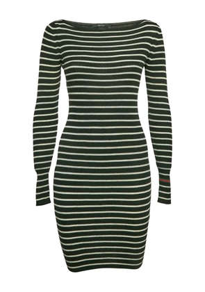 Gucci Pre-Owned striped ribbed dress - Black