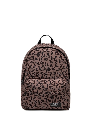 Ea7 Emporio Armani printed backpack - Brown