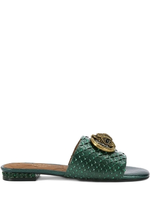 Kurt Geiger London Chelsea snake-embossed buckle sandals - Green