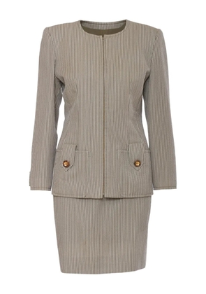 Vintage pre-owned striped suit - Grey