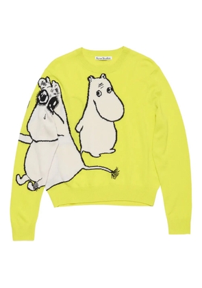 Acne Studios cartoon-print knitted jumper - Yellow
