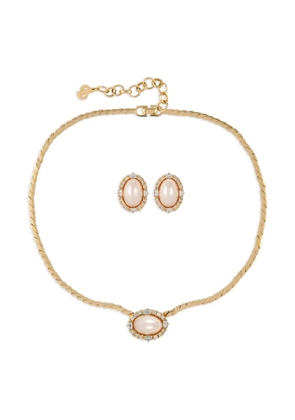 Christian Dior Pre-Owned 1980s embellished necklace and earrings set - Gold