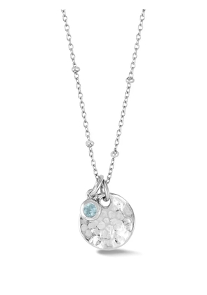 DOWER AND HALL hammered-disc aquamarine-pendent necklace - Silver