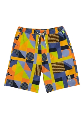 Psycho Bunny Henry Deco geometric-print swim shorts - Blue