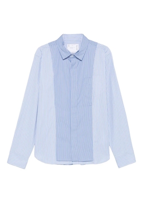 sacai striped panelled shirt - Blue