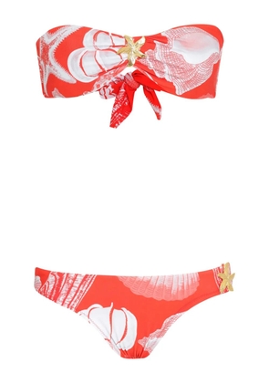 Amir Slama starfish-brooch bikini - Red