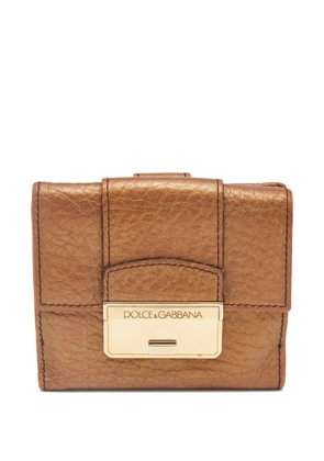 Dolce & Gabbana Pre-Owned metallic-trimmed flap wallet - Brown