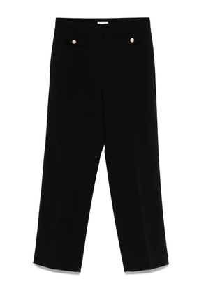 Seductive button-detailed straight-leg trousers - Black