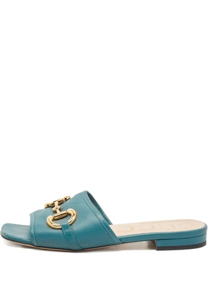 Gucci Pre-Owned leather flat sandals - Blue