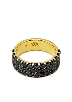 Jewels Aficionado 18K Yellow Gold diamond three-row ring