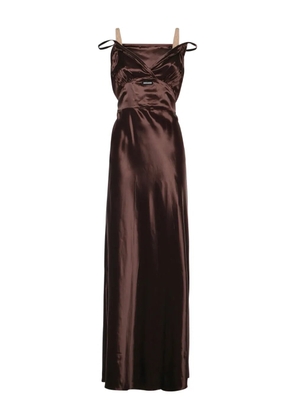 Miu Miu logo-detail maxi dress - Brown
