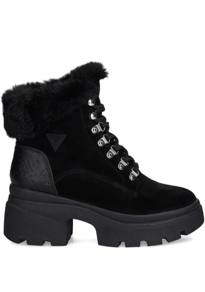 GUESS USA Yareli faux fur-trim ankle boots - Black