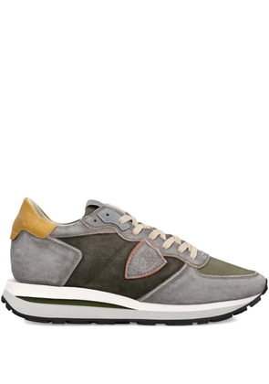 Philippe Model Paris Tropez Haute Low panelled suede sneakers - Grey