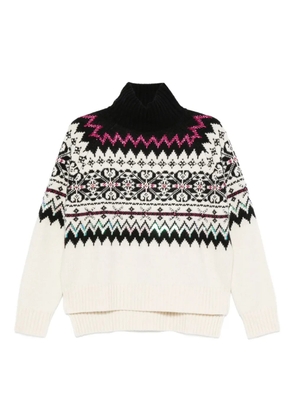 Semicouture fair isle-knit jumper - White