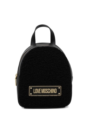 Love Moschino logo-plaque backpack - Black