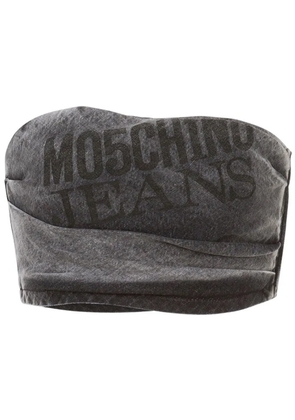 MOSCHINO JEANS denim crop top - Grey