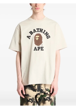 A BATHING APE® logo-print cotton T-shirt - Neutrals