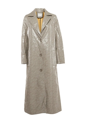STAND STUDIO pre-owned croc-embossed coat - Neutrals