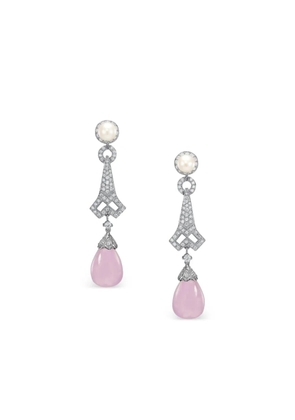 Anabela Chan 14K white gold and rhodium vermeil Moderne multi-stone earrings - Purple