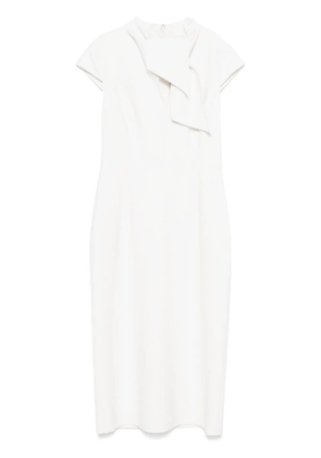 Oscar de la Renta neck tie-fastening midi dress - White