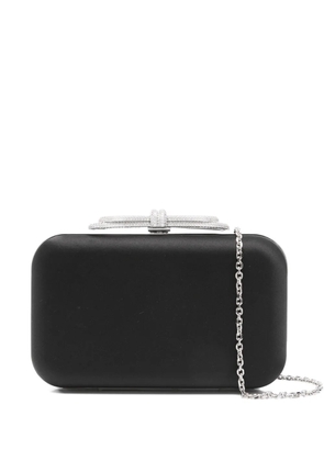 MACH & MACH crystal-embellished bow clutch - Black