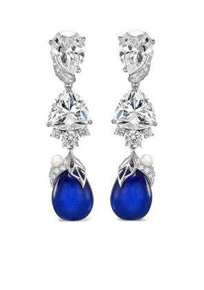 Anabela Chan 14K white gold and rhodium vermeil Drop Berry multi-stone earrings - Blue