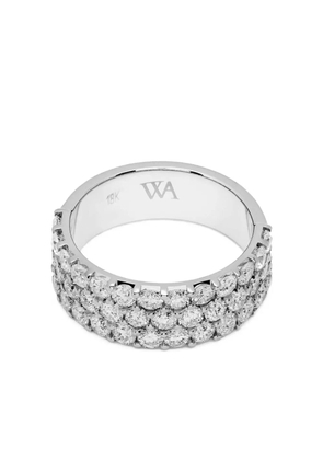 Jewels Aficionado 18K white gold diamond three-row ring - Silver