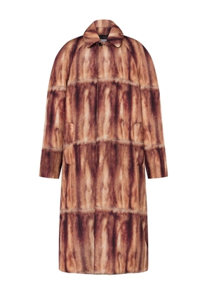 Moschino abstract printed coat - Brown