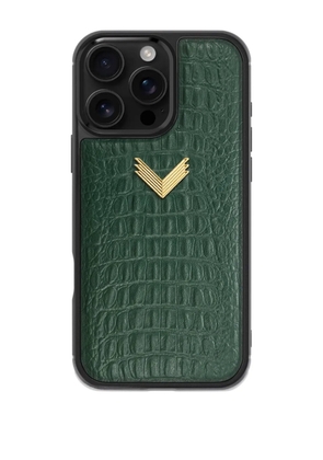 VELANTE alligator-texture iPhone 16 Pro Max phone case - Green